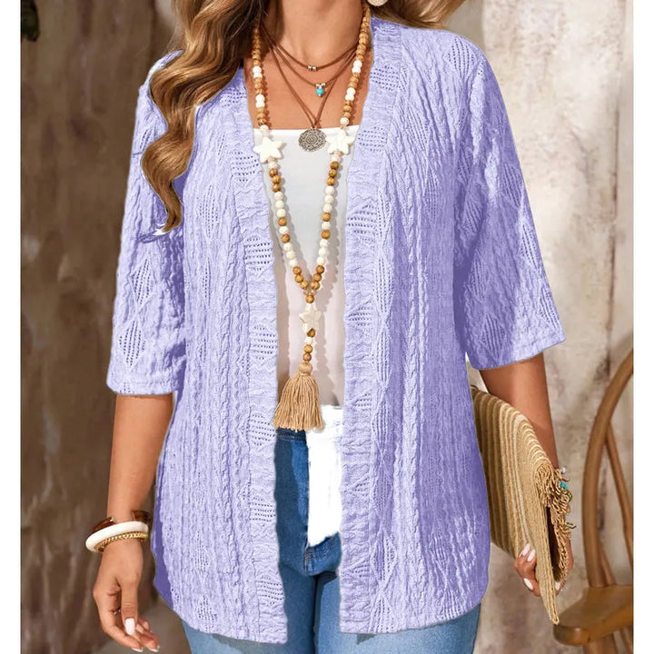 Delienne - Ultrablød pointelle strikcardigan