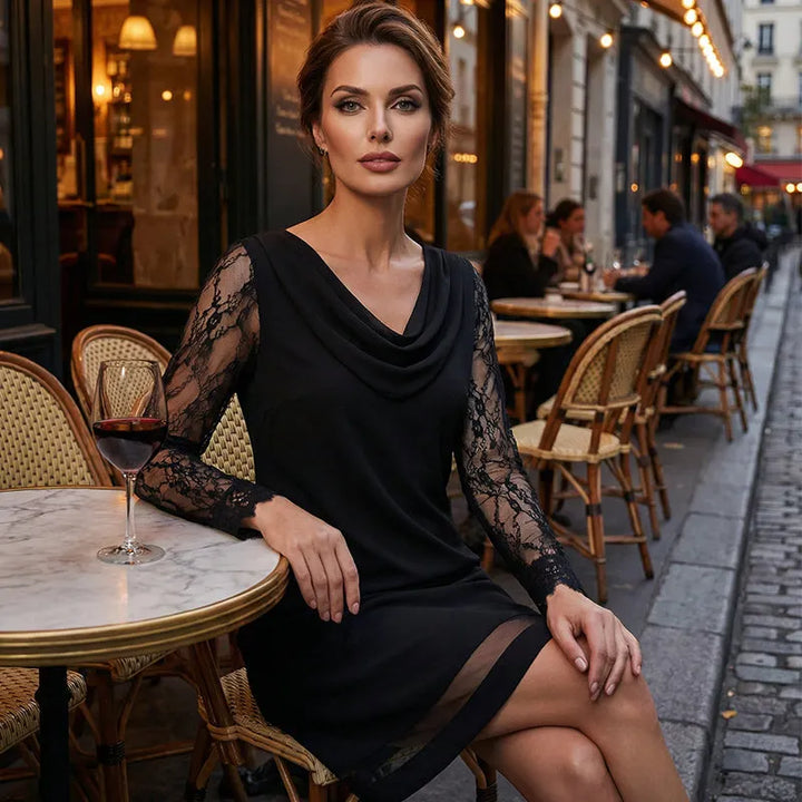 Zarellia - Elegant minikjole med blondeærmer