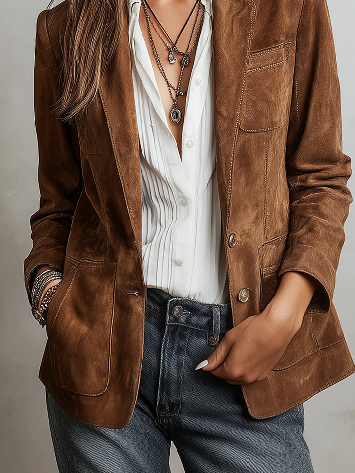 Mirevalle - Skræddersyet vintage ruskindsblazer