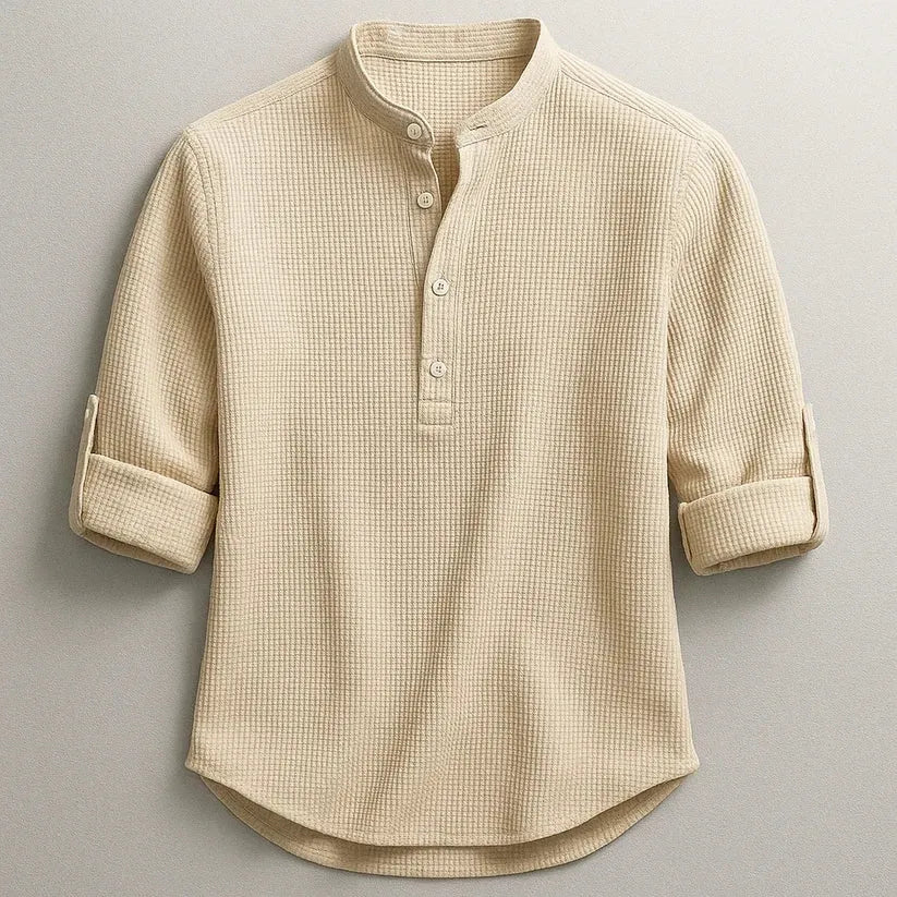 Jarvis - tekstureret henley-skjorte