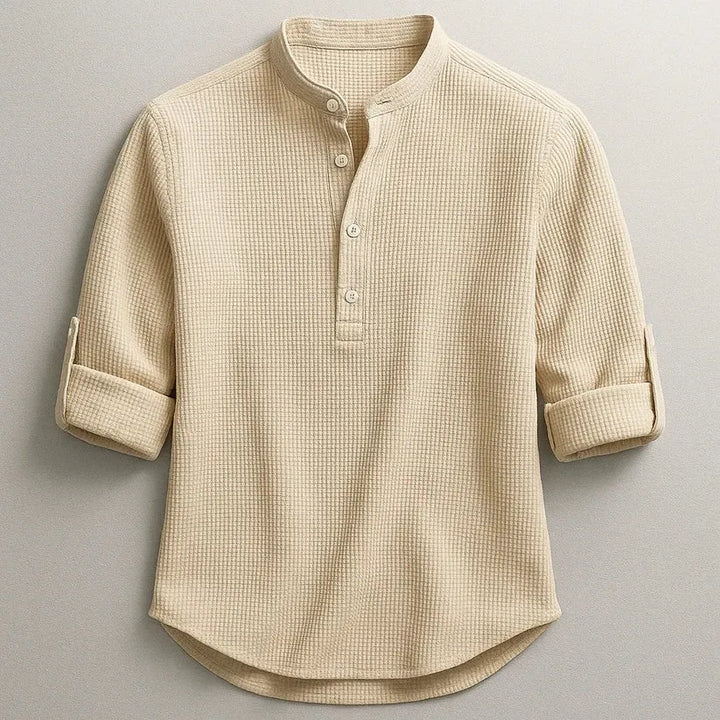 Jarvis - tekstureret henley-skjorte