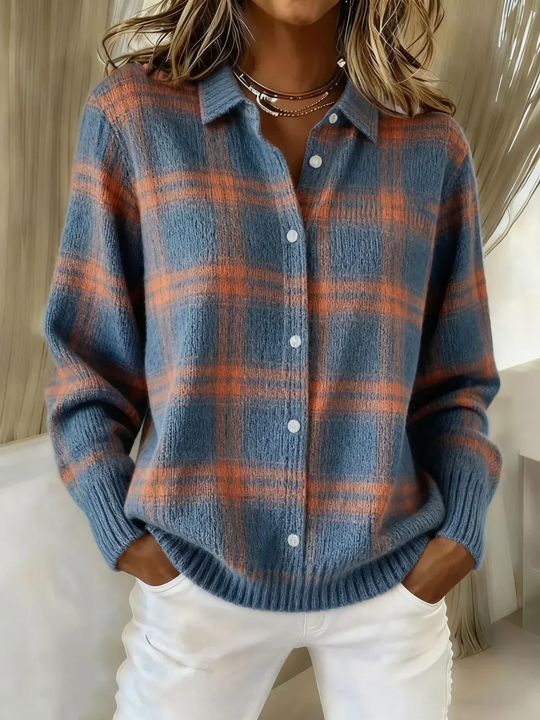Ashara - Blød ternet cardigan