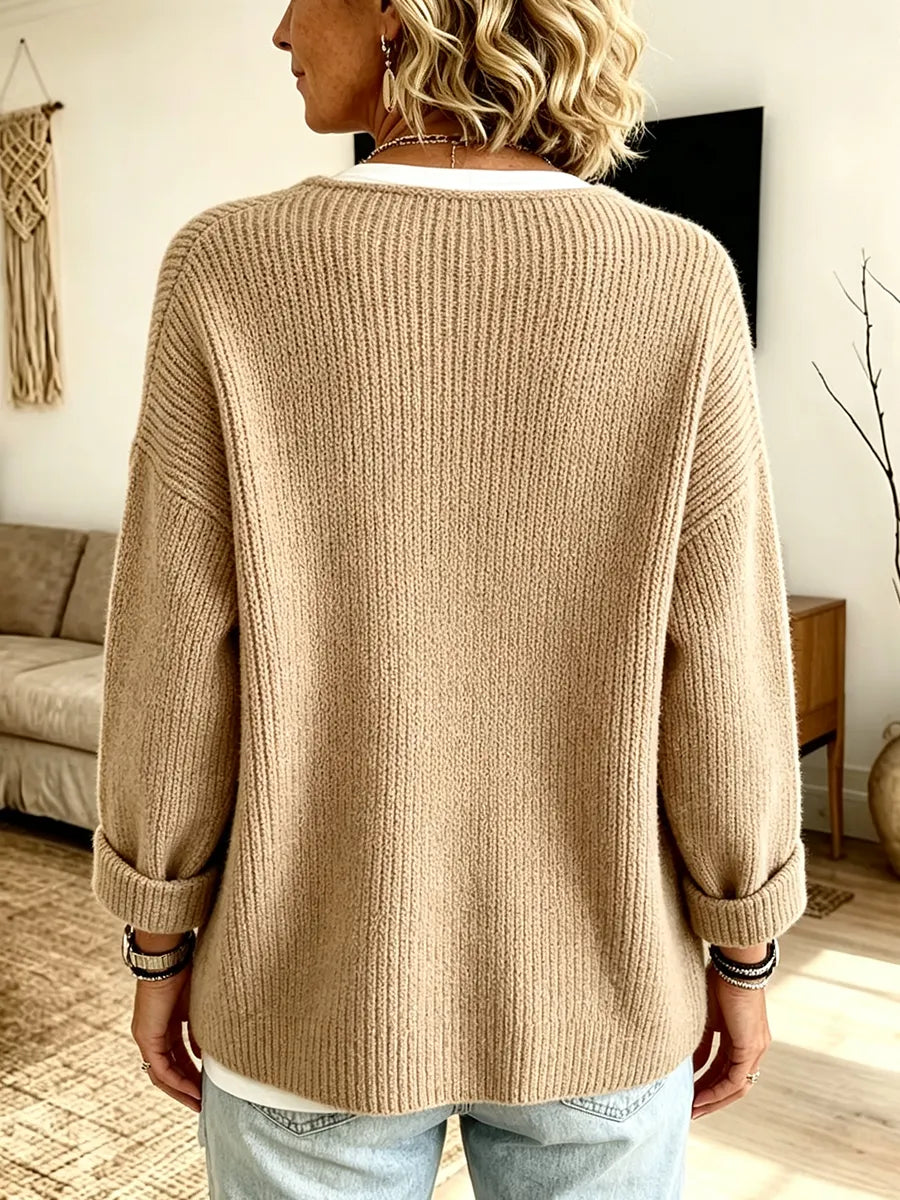 Anisa - Afslappet cardigan med knapdetalje