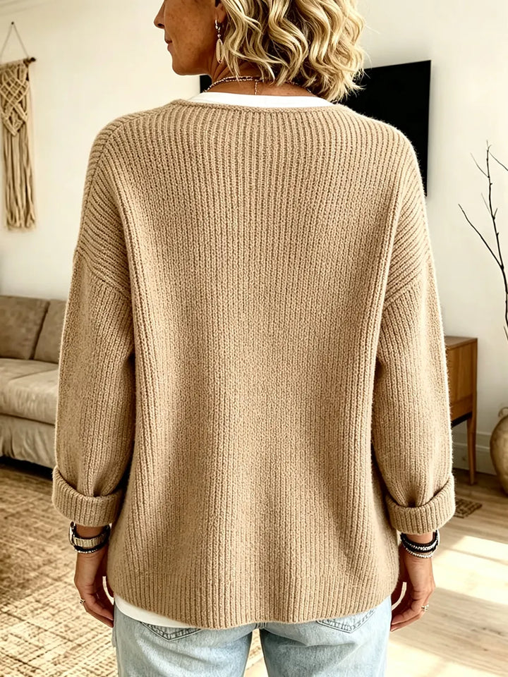 Anisa - Afslappet cardigan med knapdetalje