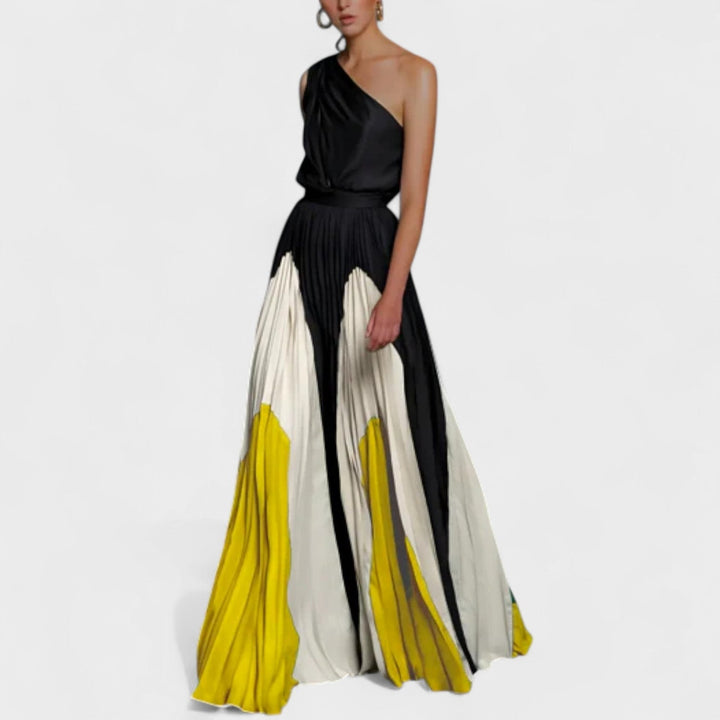 Elysia - Elegant plisseret one-shoulder-kjole