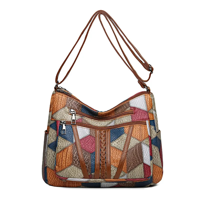 Lauranique - Blød patchwork crossbody-taske