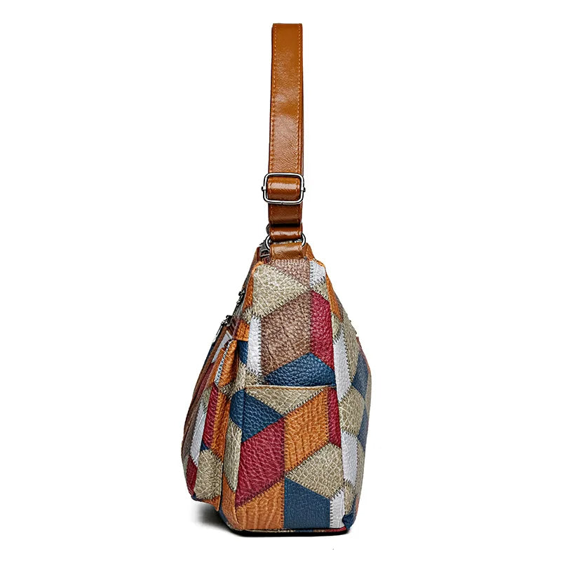 Lauranique - Blød patchwork crossbody-taske