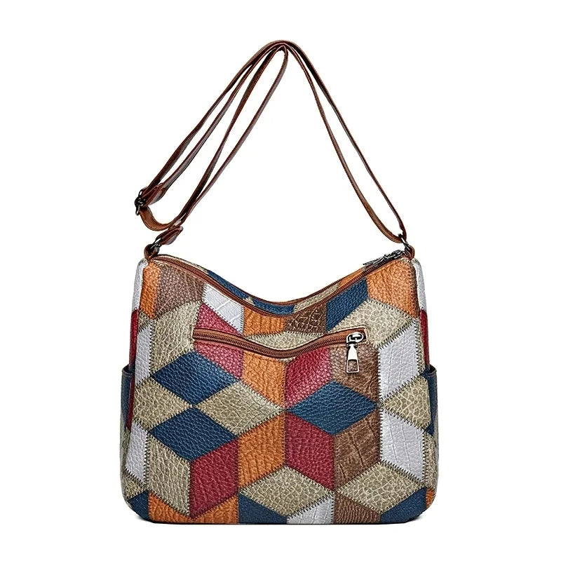 Lauranique - Blød patchwork crossbody-taske