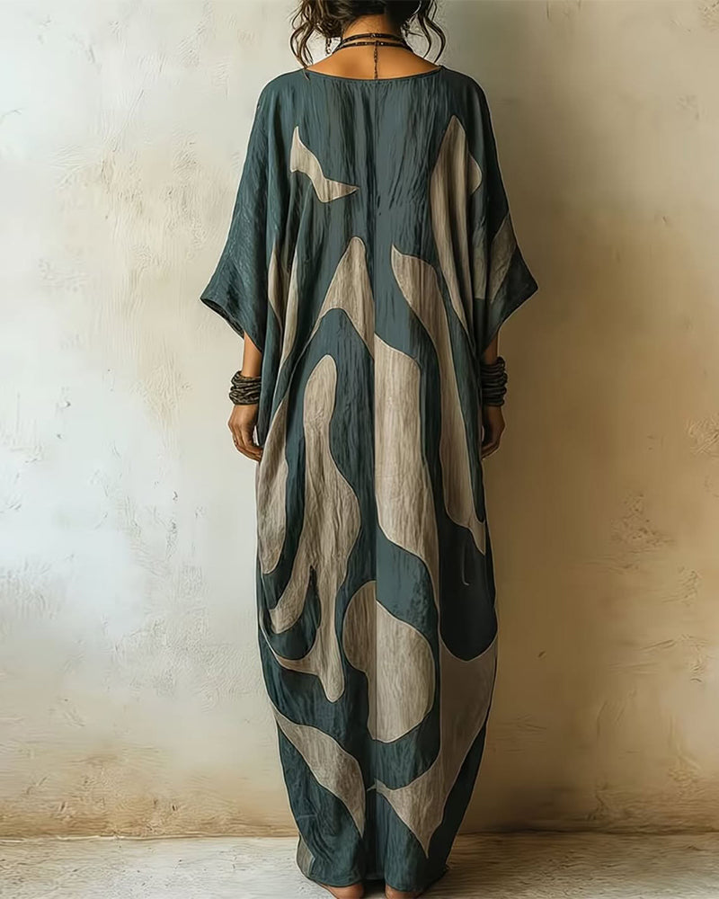Aramina - Luksuriøs printet maxikaftan