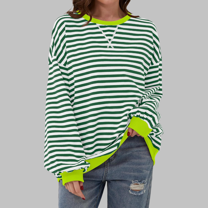 Adelia - Langærmet stribet sweatshirt i soft touch