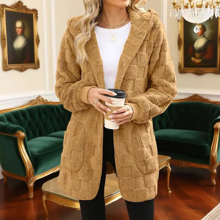 Zinnabelle - Plysset cardigan med hætte