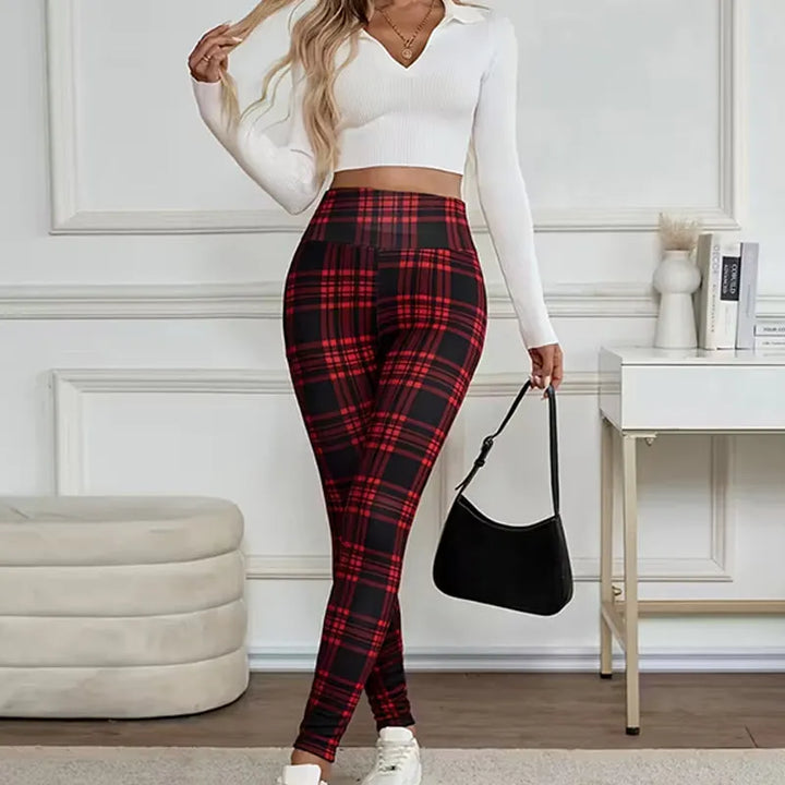 Estelyn - Klassiske ternede stretch-leggings