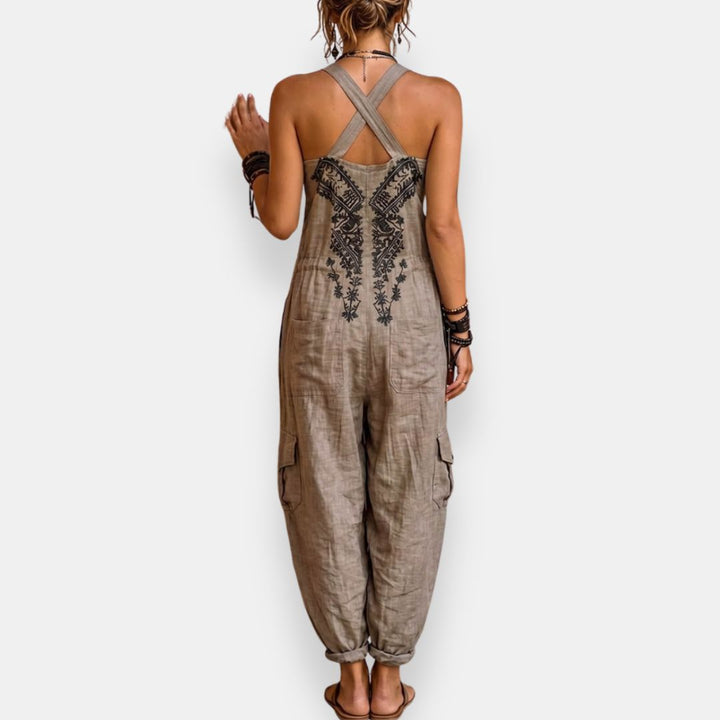 Cerys - Broderet boho-buksedragt