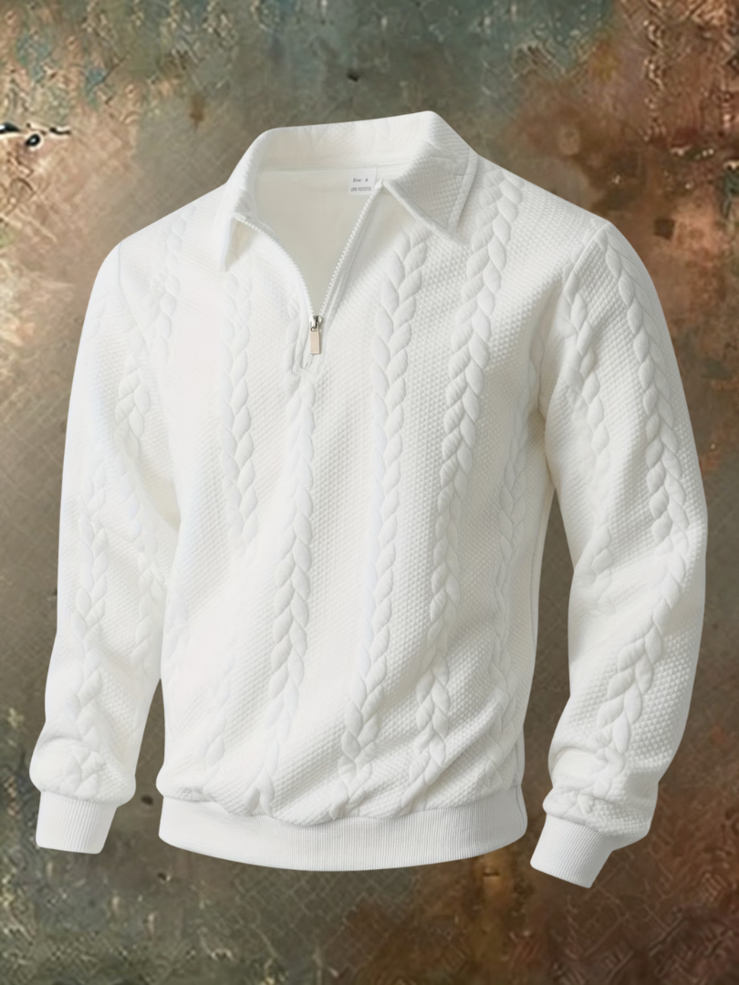 Belvorn - Premium kabelstrikket half-zip striktrøje