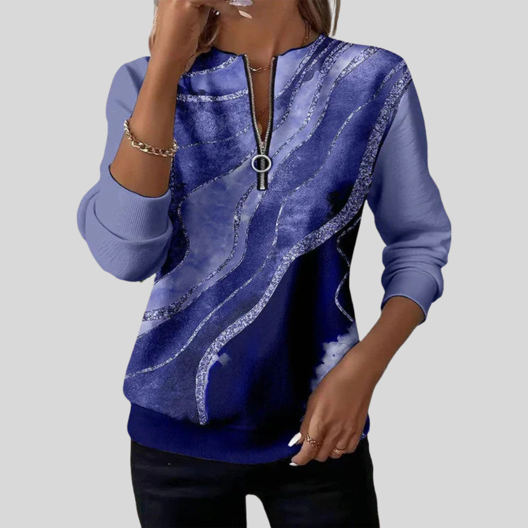 Baila - Sweatshirt med vintageprint
