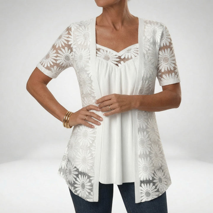 Lucette - Elegant bluse med blondedetaljer