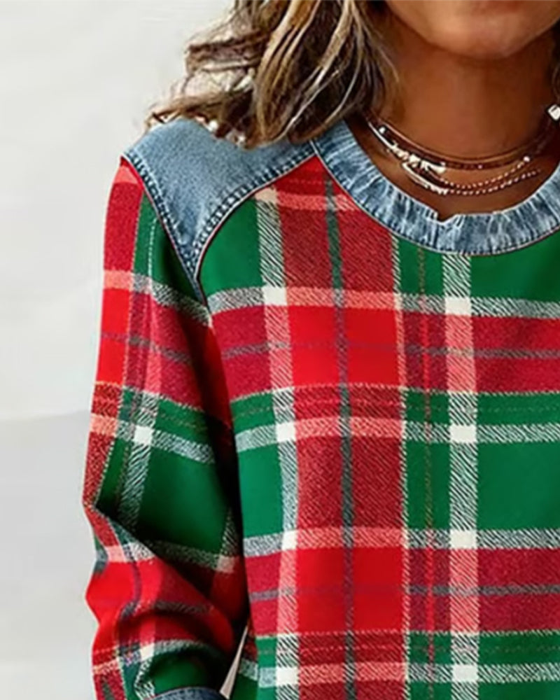 Adair - Afslappet ternet rundhalset sweatshirt