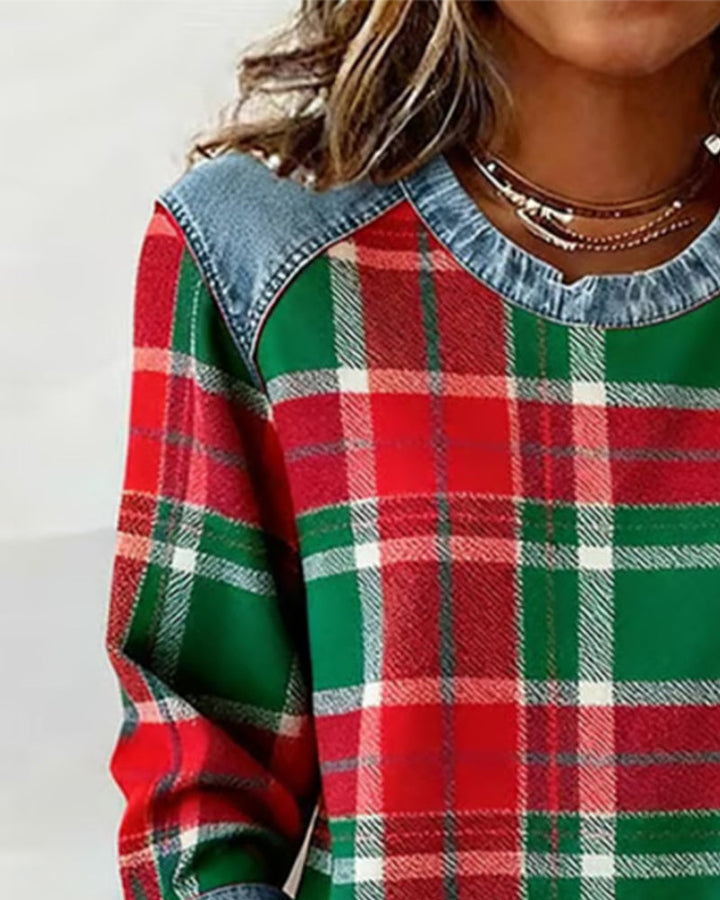 Adair - Afslappet ternet rundhalset sweatshirt