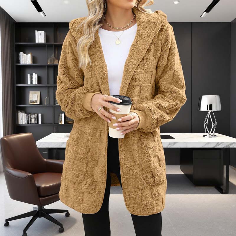 Zinnabelle - Plysset cardigan med hætte