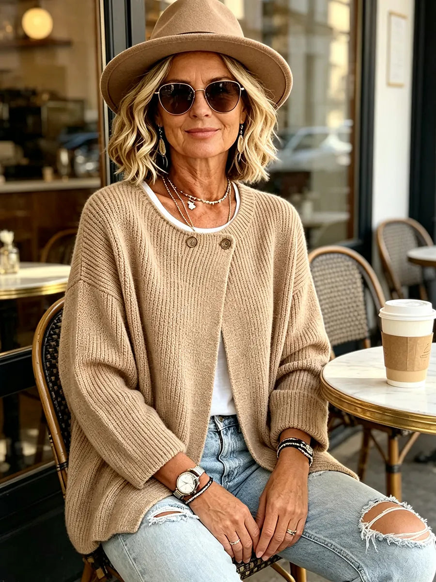 Anisa - Afslappet cardigan med knapdetalje