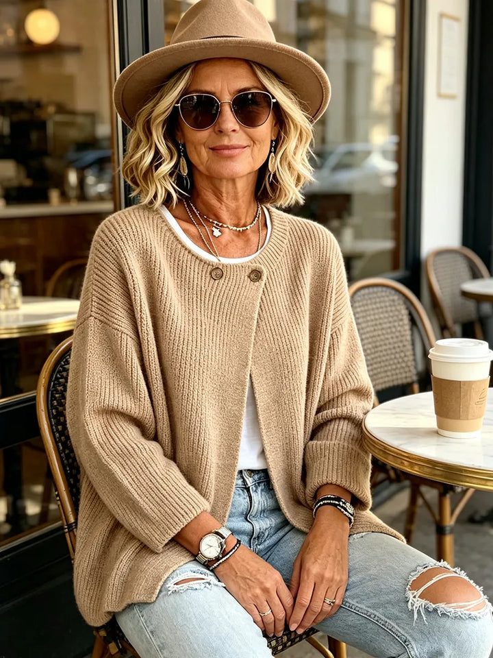 Anisa - Afslappet cardigan med knapdetalje