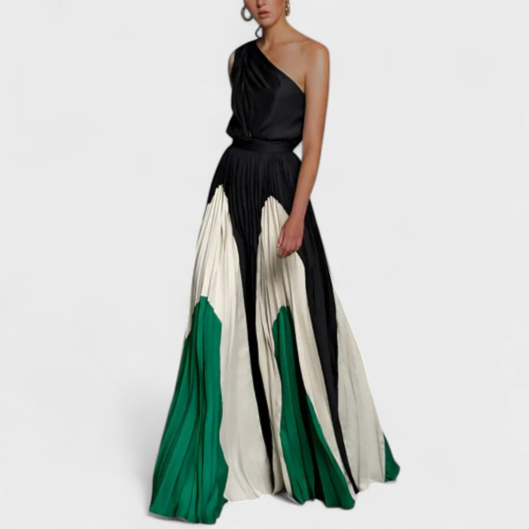 Elysia - Elegant plisseret one-shoulder-kjole