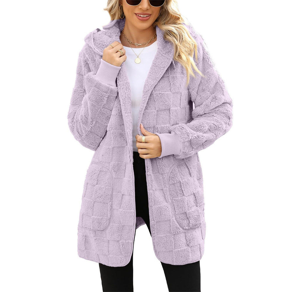 Zinnabelle - Plysset cardigan med hætte