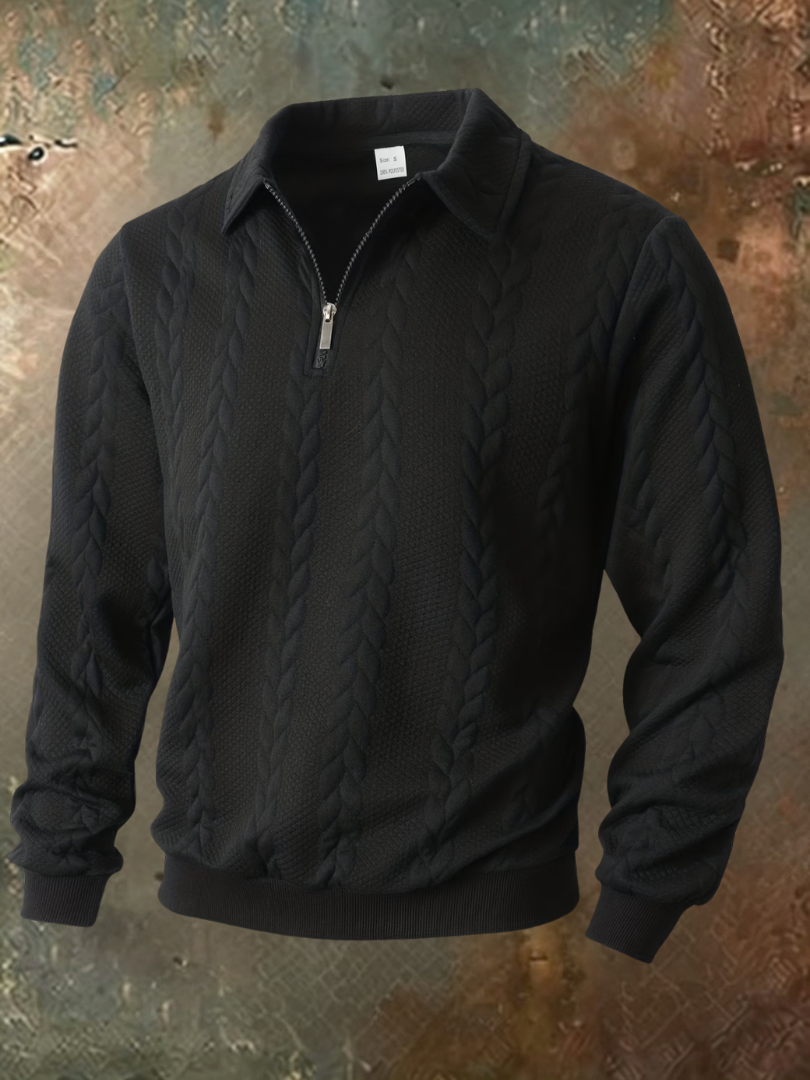 Belvorn - Premium kabelstrikket half-zip striktrøje