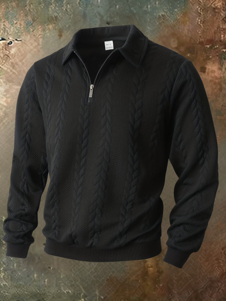 Belvorn - Premium kabelstrikket half-zip striktrøje