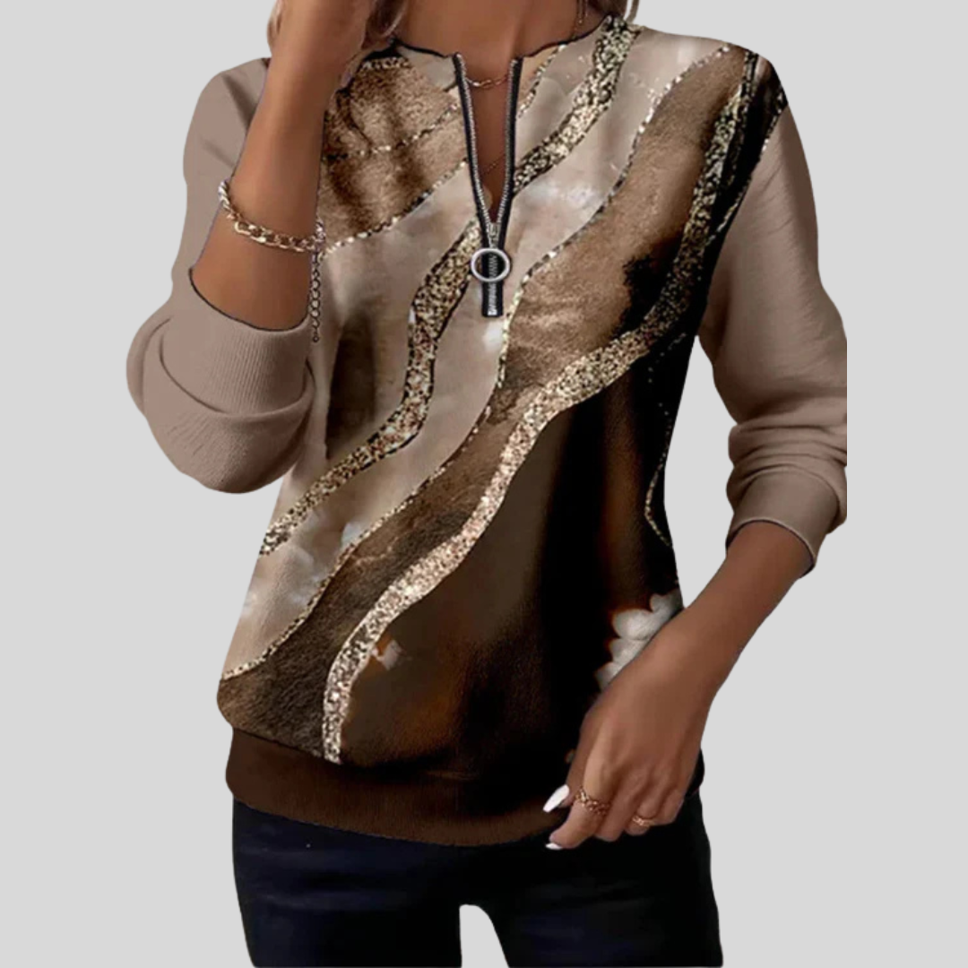 Baila - Sweatshirt med vintageprint
