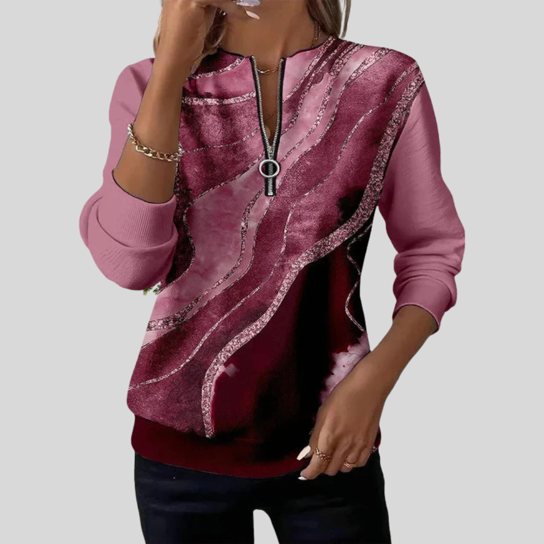 Baila - Sweatshirt med vintageprint