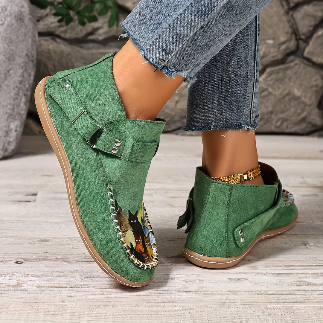 Cara - Komfortable loafers med spændedetalje