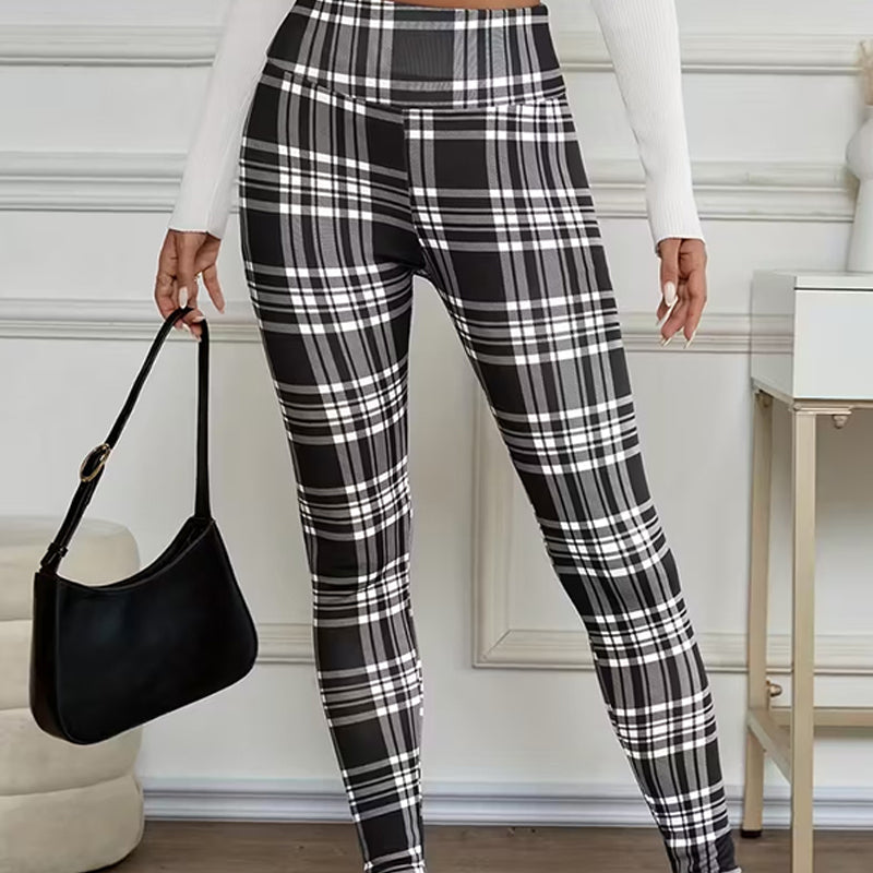 Estelyn - Klassiske ternede stretch-leggings