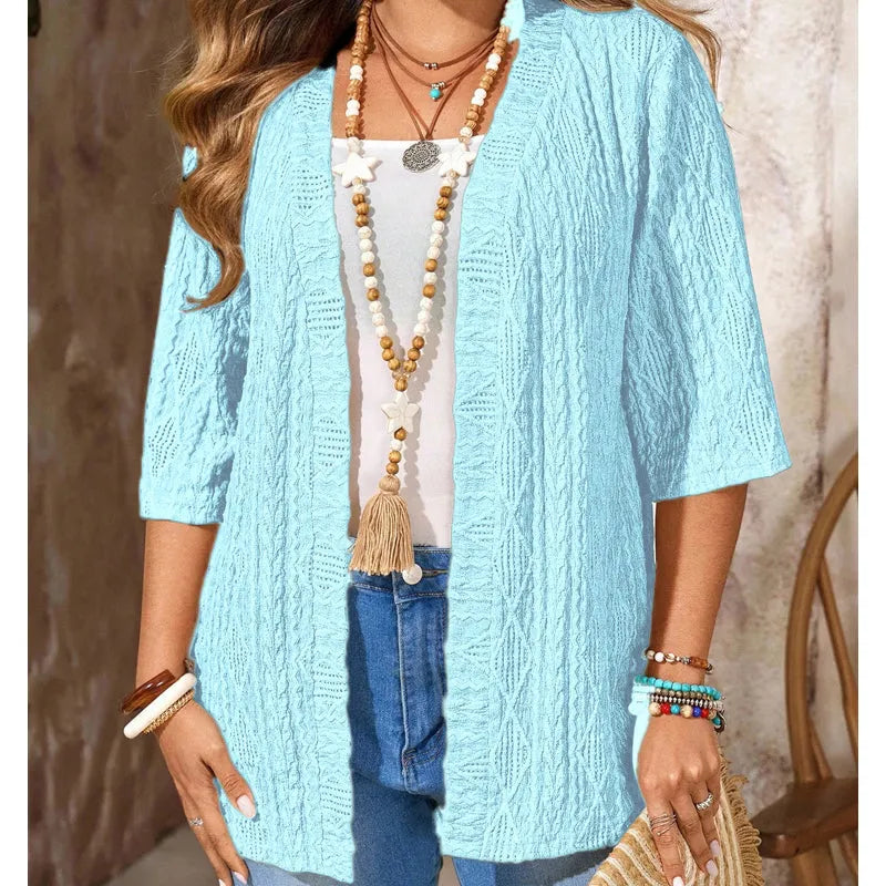 Delienne - Ultrablød pointelle strikcardigan