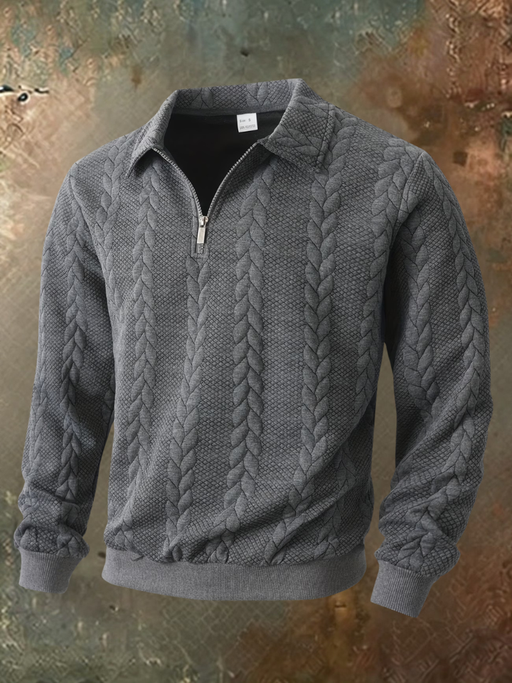 Belvorn - Premium kabelstrikket half-zip striktrøje