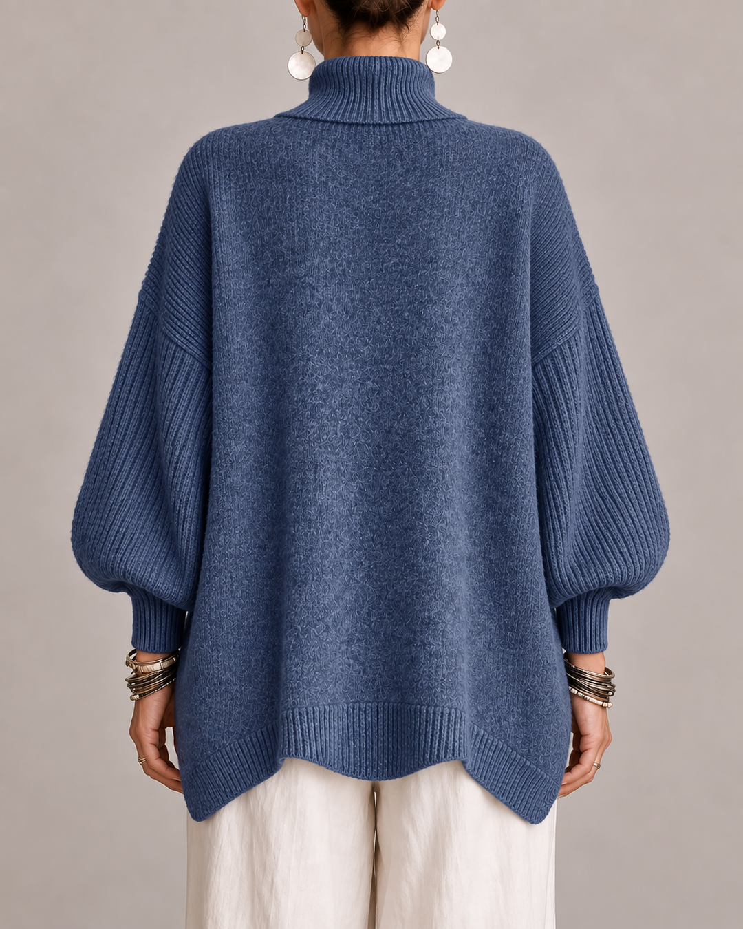 Sorcha - Afslappet draperet rullekravesweater