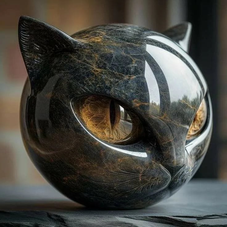 Bellanora - Skulpturelt kattehoved-ornament