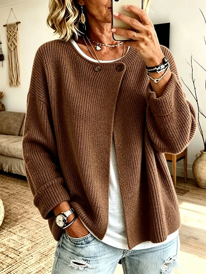 Anisa - Afslappet cardigan med knapdetalje