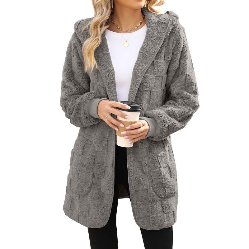 Zinnabelle - Plysset cardigan med hætte