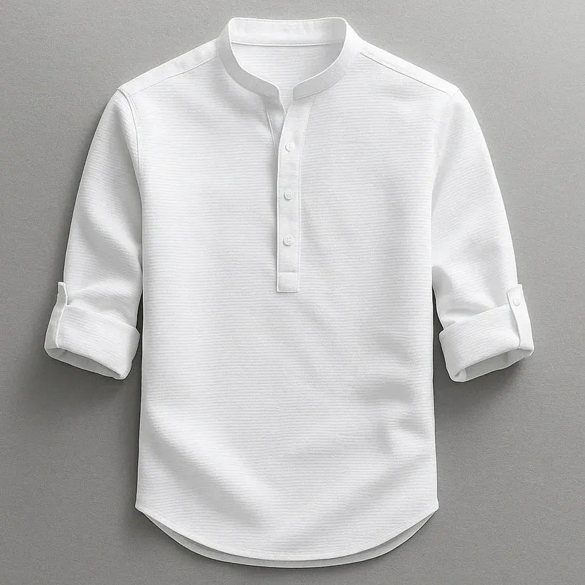Jarvis - tekstureret henley-skjorte