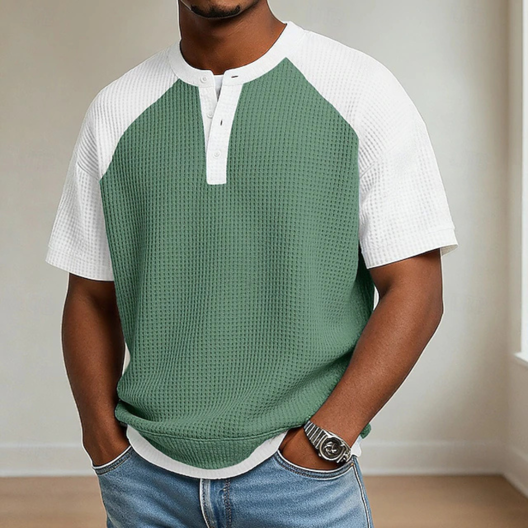 Arbor - Tekstureret vaffelstrikket poloshirt