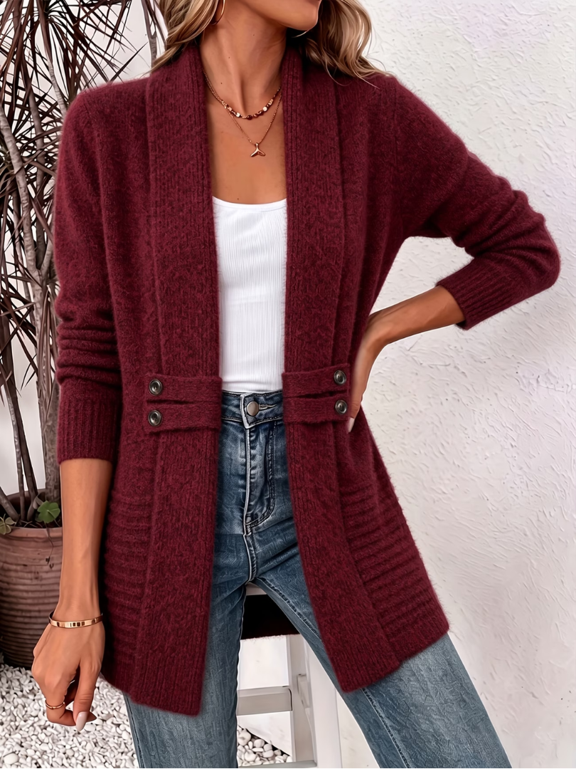 Abella - Blød åbenstrikket cardigan