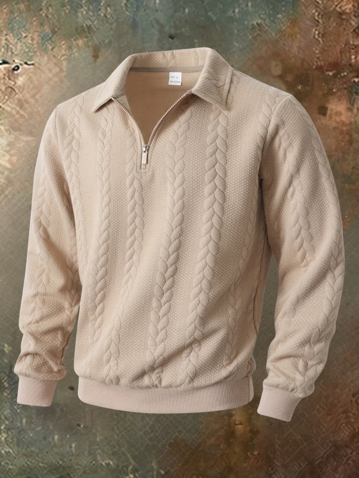 Belvorn - Premium kabelstrikket half-zip striktrøje