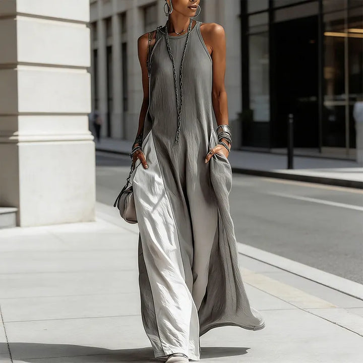 Zarella - Soft-touch colorblock maxikjole
