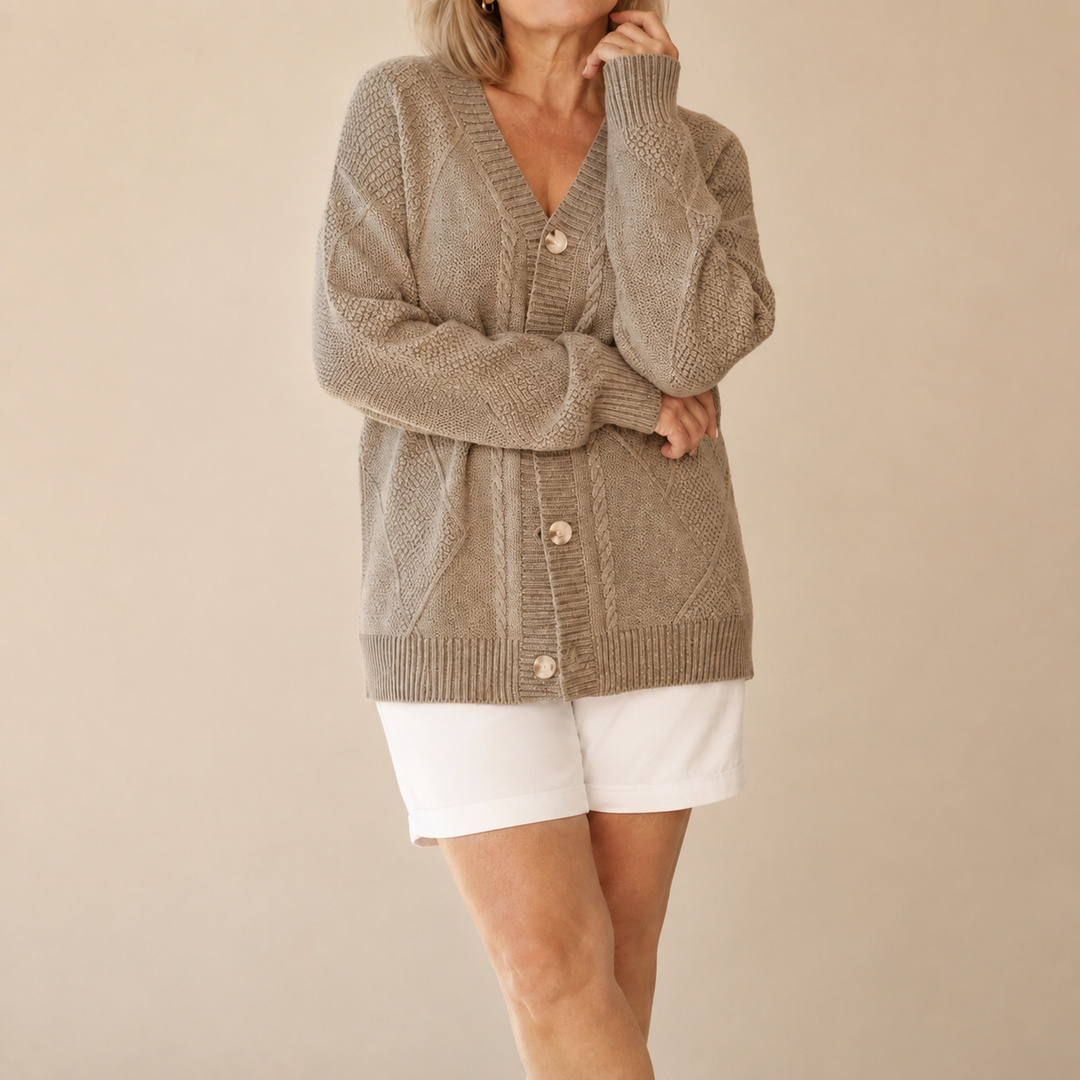 Halcyon - Blød strikket cardigan med knapper