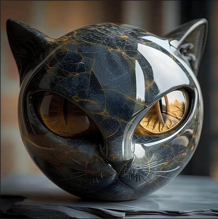 Bellanora - Skulpturelt kattehoved-ornament