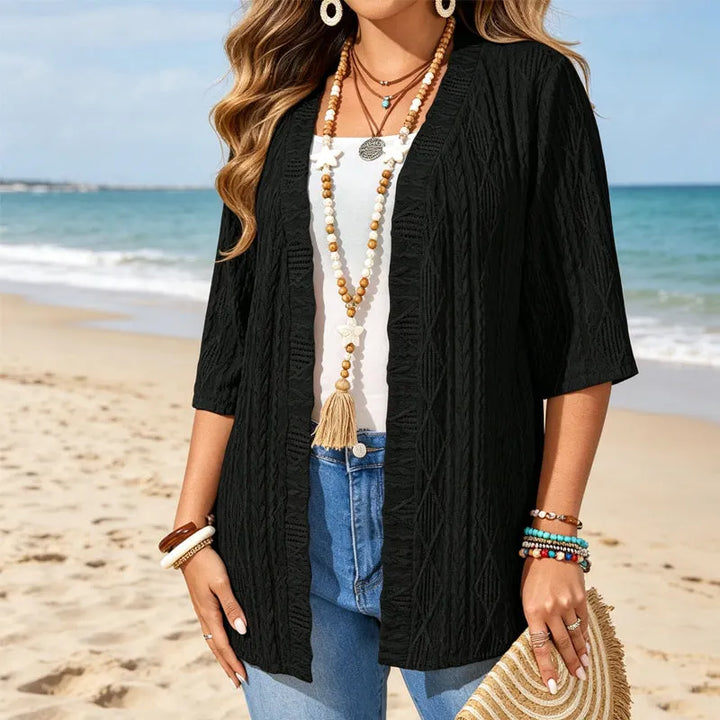 Delienne - Ultrablød pointelle strikcardigan