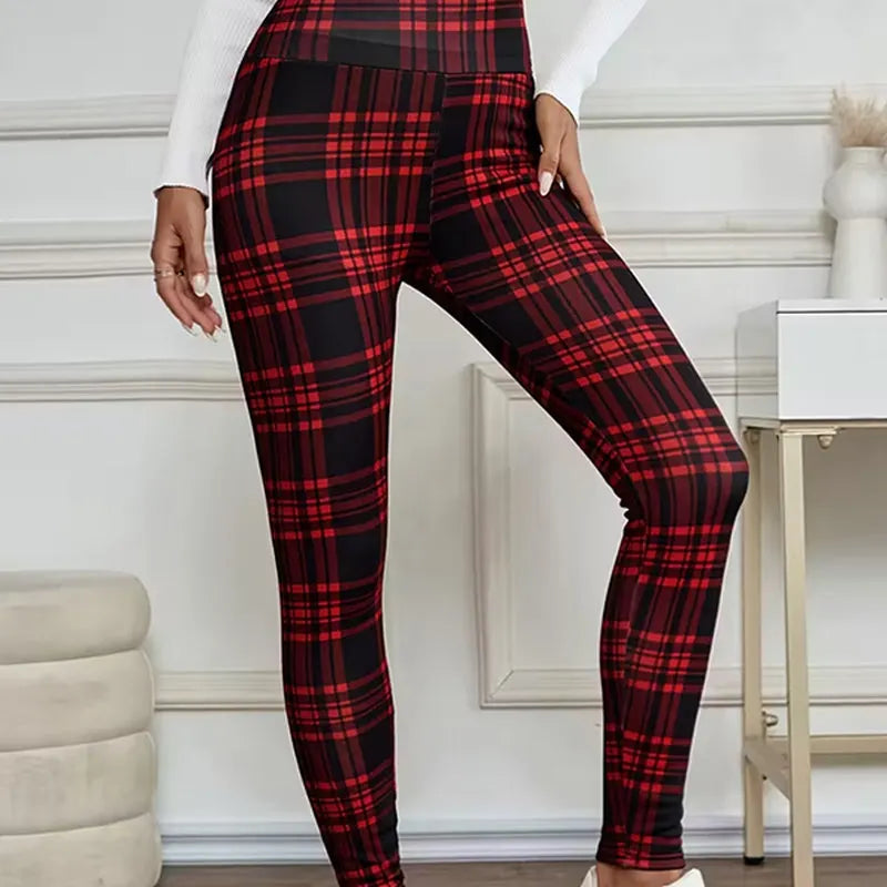 Estelyn - Klassiske ternede stretch-leggings
