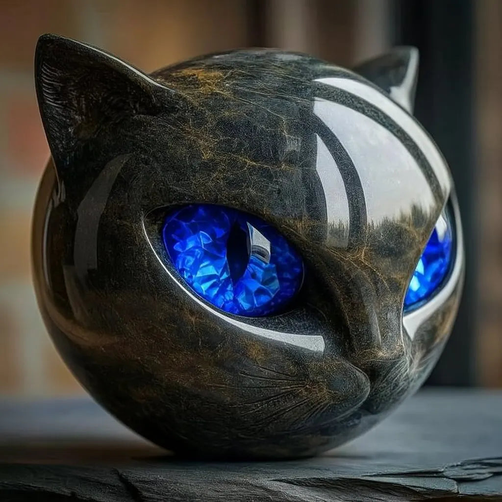 Bellanora - Skulpturelt kattehoved-ornament