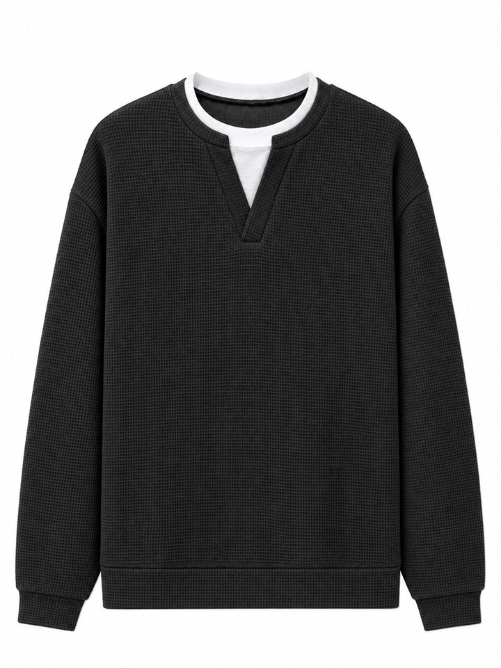 Oswald - Langærmet T-shirt i vaffelstruktur